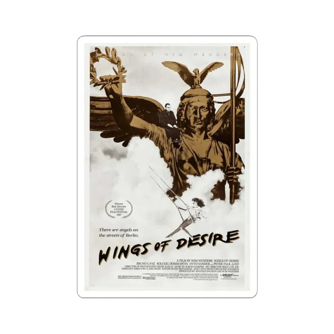 Wings of Desire 1988 Movie Poster - STICKER Vinyl Kiss-Cut Decal 4 Inch White - The Sticker Space