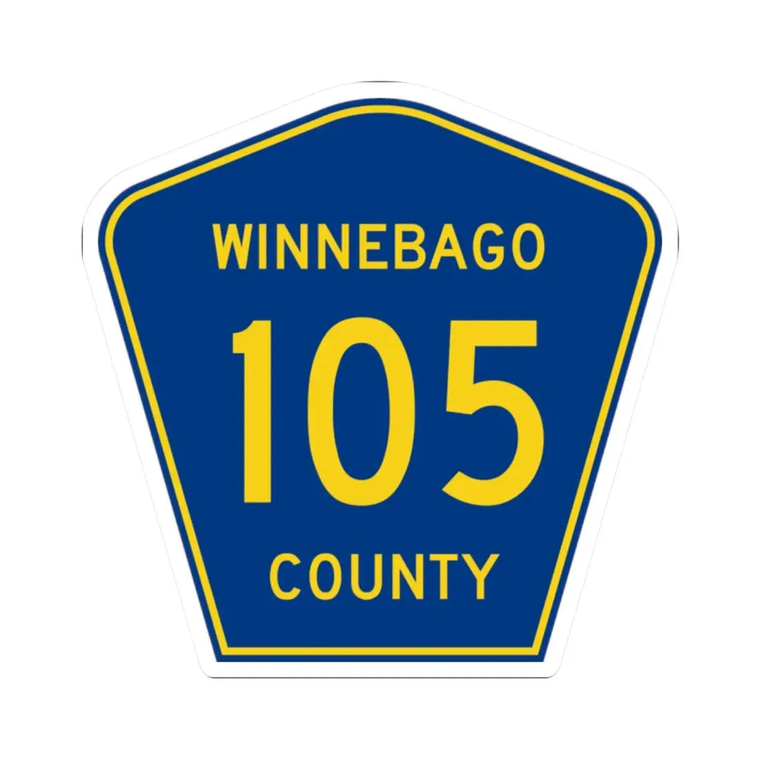 Winnebago County Route 105 IA (Iowa) (Road Sign) STICKER Vinyl Kiss-Cut Decal 2 Inch White - The Sticker Space