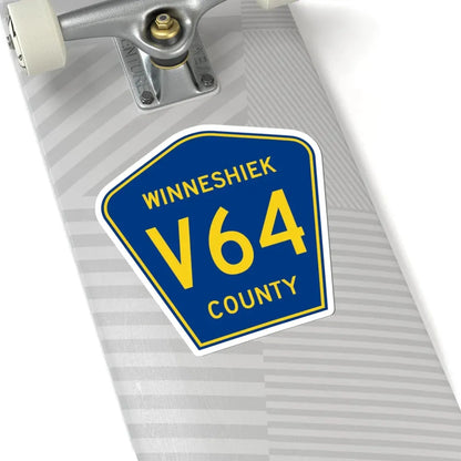 Winneshiek County Route V64 IA (Iowa) (Road Sign) STICKER Vinyl Kiss-Cut Decal - The Sticker Space