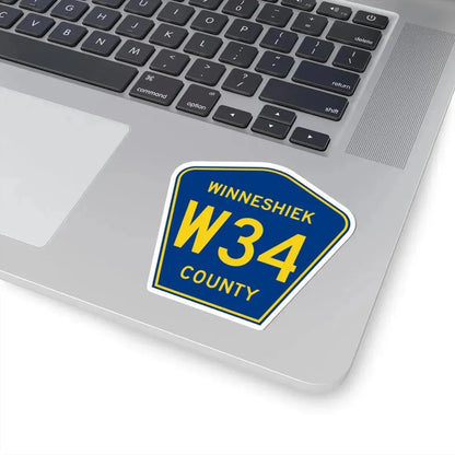 Winneshiek County Route W34 IA (Iowa) (Road Sign) STICKER Vinyl Kiss-Cut Decal - The Sticker Space