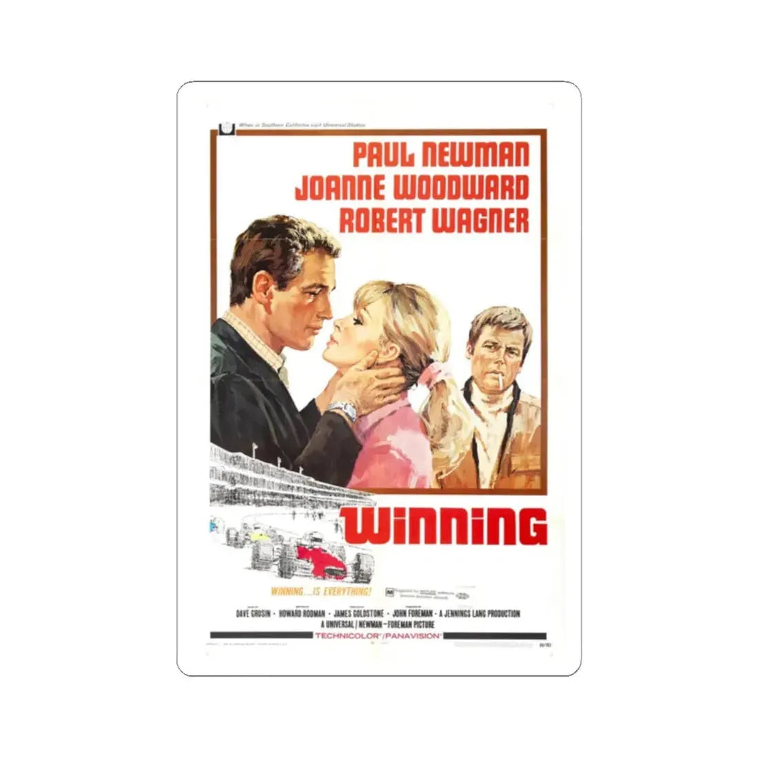 Winning 1969 Movie Poster - STICKER Vinyl Kiss-Cut Decal 2 Inch White - The Sticker Space