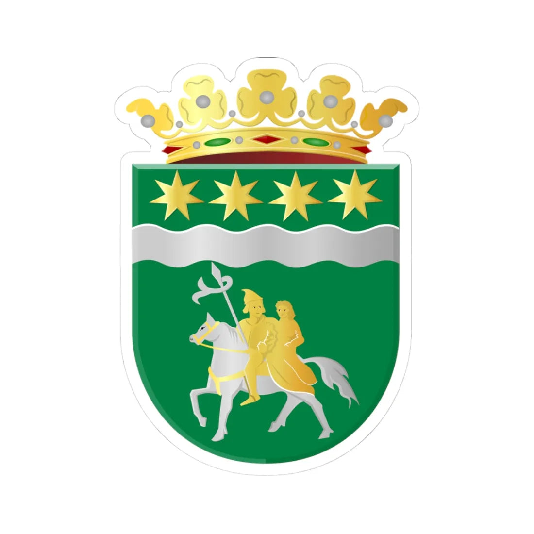 Winsum wapen (Netherlands) (Coat of Arms) STICKER Vinyl Kiss-Cut Decal 3 Inch White - The Sticker Space