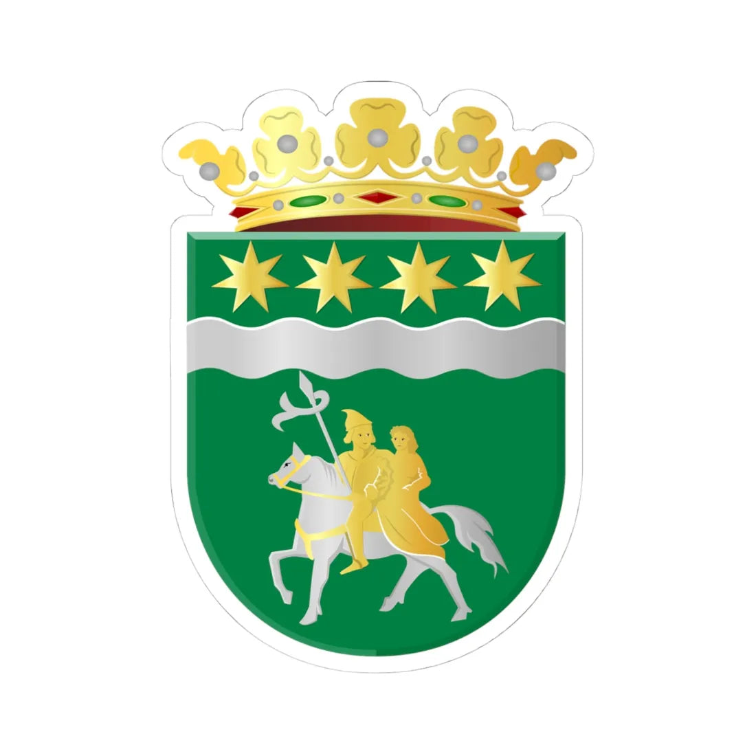 Winsum wapen (Netherlands) (Coat of Arms) STICKER Vinyl Kiss-Cut Decal 4 Inch White - The Sticker Space