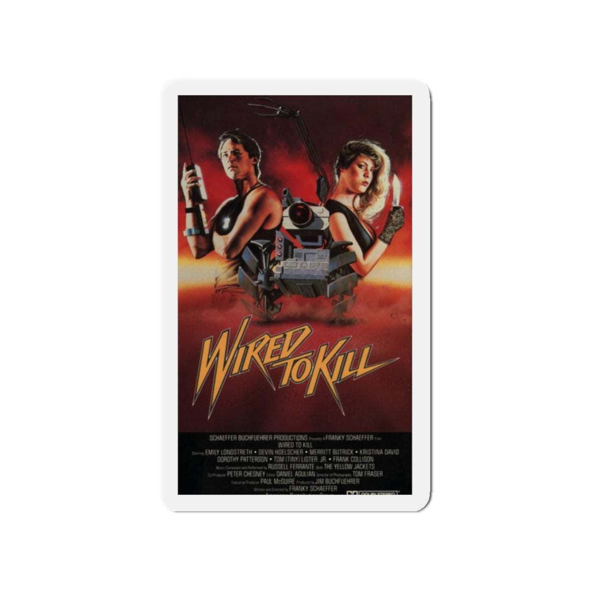 WIRED TO KILL (BOOBY TRAP) 1986 Movie Poster - Refrigerator Magnet-2" x 2"-The Sticker Space