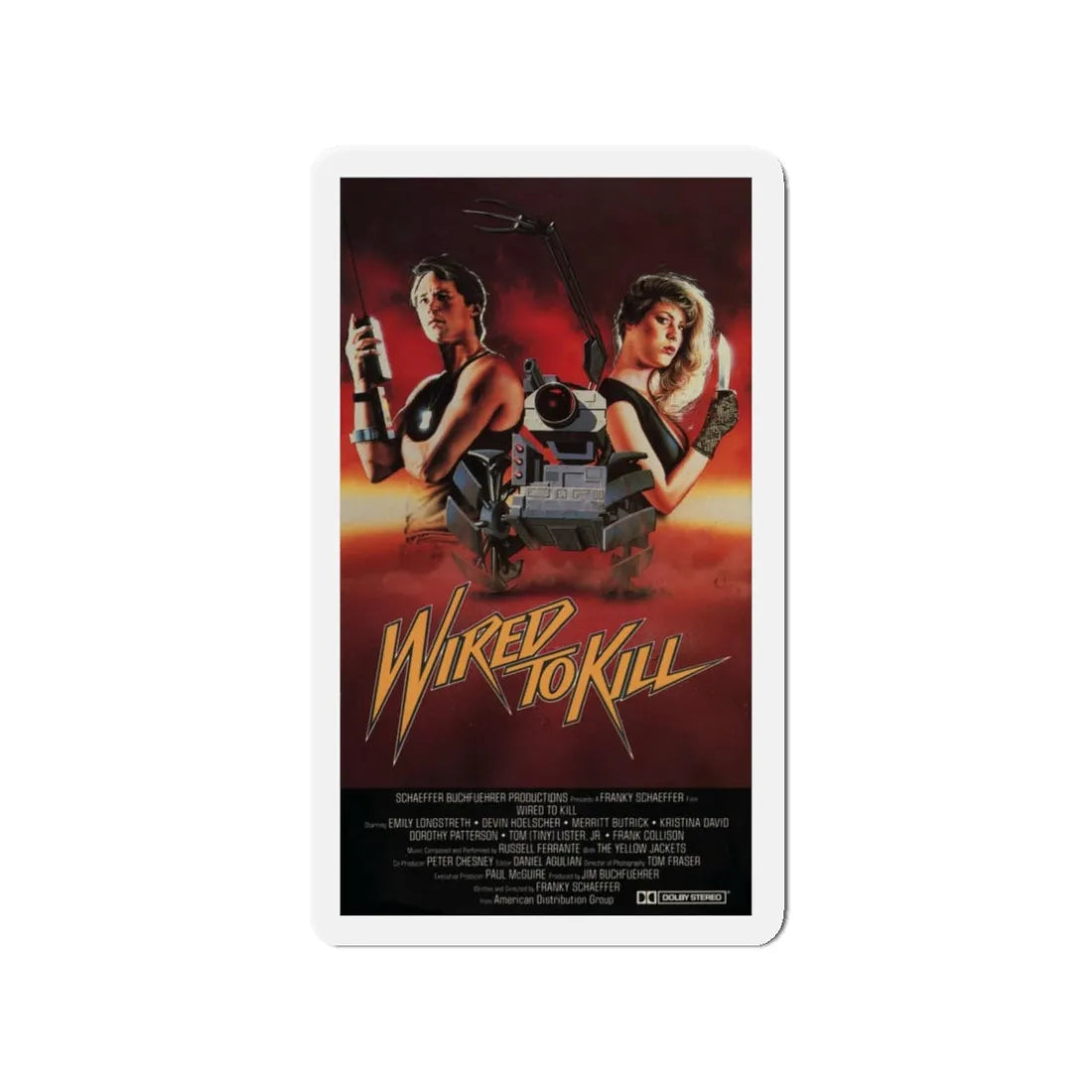 WIRED TO KILL (BOOBY TRAP) 1986 Movie Poster - Refrigerator Magnet 3 Inch - The Sticker Space