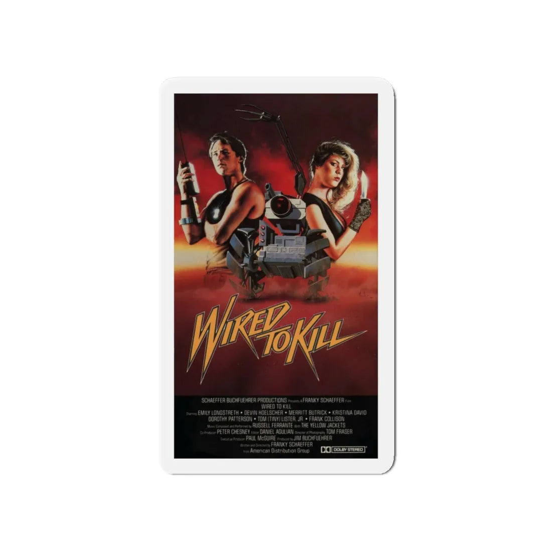 WIRED TO KILL (BOOBY TRAP) 1986 Movie Poster - Refrigerator Magnet 4 Inch - The Sticker Space