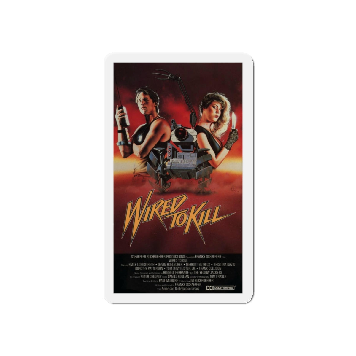 WIRED TO KILL (BOOBY TRAP) 1986 Movie Poster - Refrigerator Magnet-5" x 5"-The Sticker Space