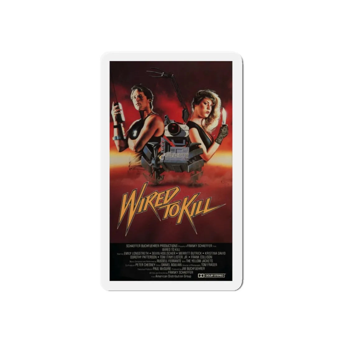 WIRED TO KILL (BOOBY TRAP) 1986 Movie Poster - Refrigerator Magnet 6 Inch - The Sticker Space