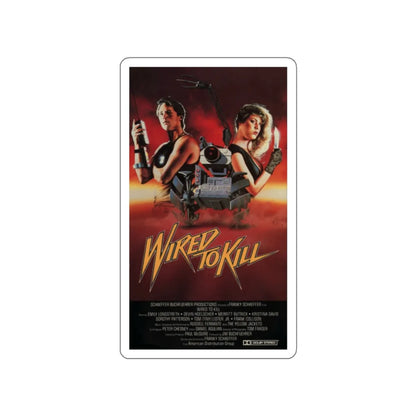 WIRED TO KILL (BOOBY TRAP) 1986 Movie Poster STICKER Vinyl Die-Cut Decal 2 Inch - The Sticker Space