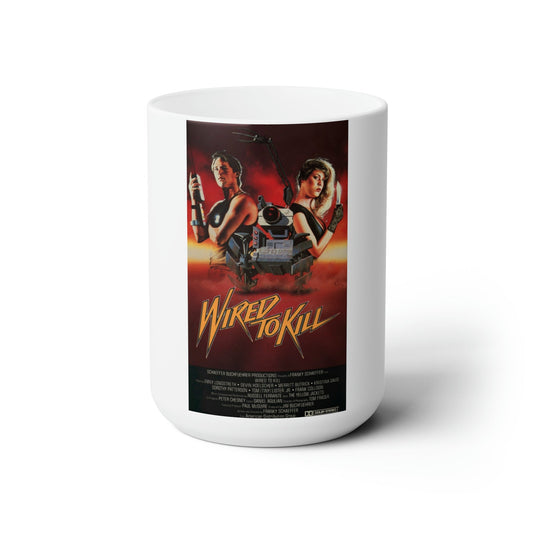 WIRED TO KILL (BOOBY TRAP) 1986 Movie Poster - White Coffee Cup 15oz-15oz-The Sticker Space