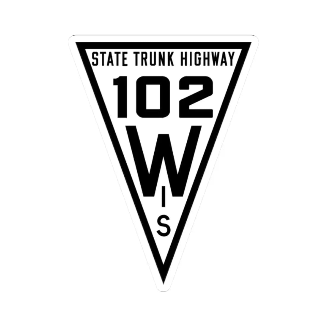 WIS 102 1919 (Wisconsin) (Road Sign) STICKER Vinyl Kiss-Cut Decal 2 Inch White - The Sticker Space