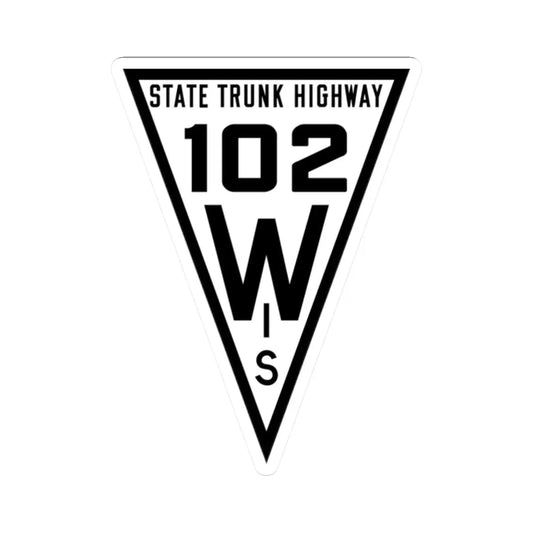 WIS 102 1919 (Wisconsin) (Road Sign) STICKER Vinyl Kiss-Cut Decal 2 Inch White - The Sticker Space