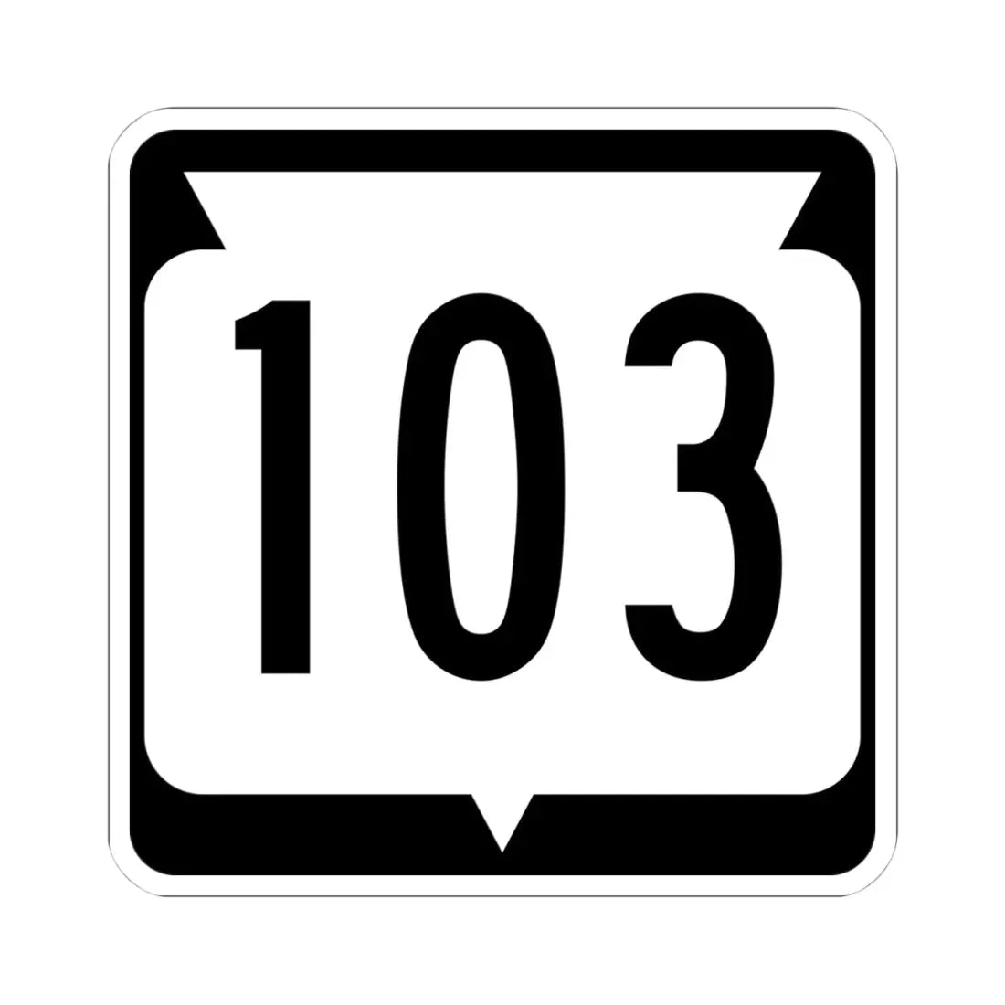 WIS 103 (Wisconsin) (Road Sign) STICKER Vinyl Kiss-Cut Decal 4 Inch White - The Sticker Space