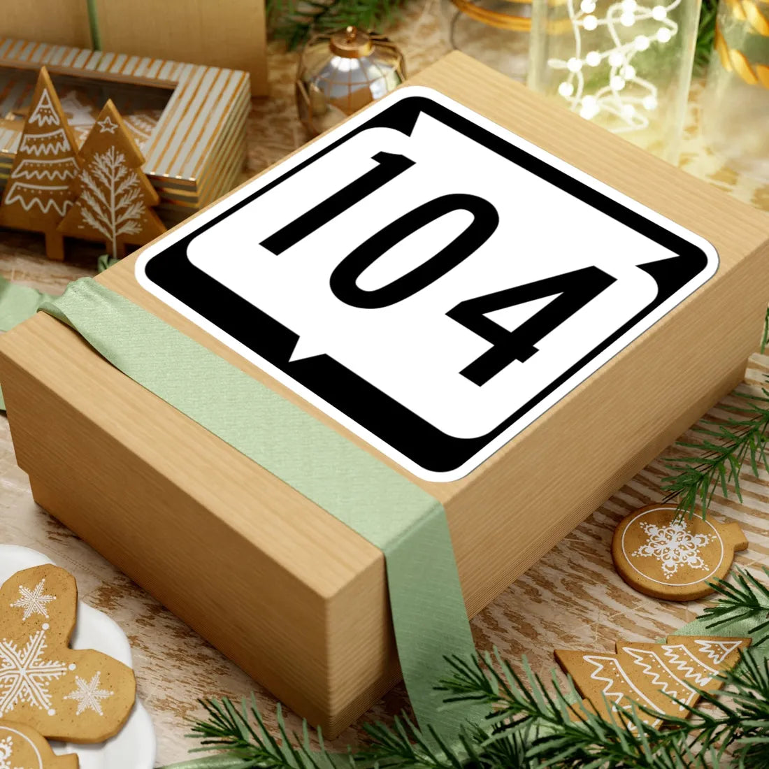 WIS 104 (Wisconsin) (Road Sign) STICKER Vinyl Kiss-Cut Decal - The Sticker Space