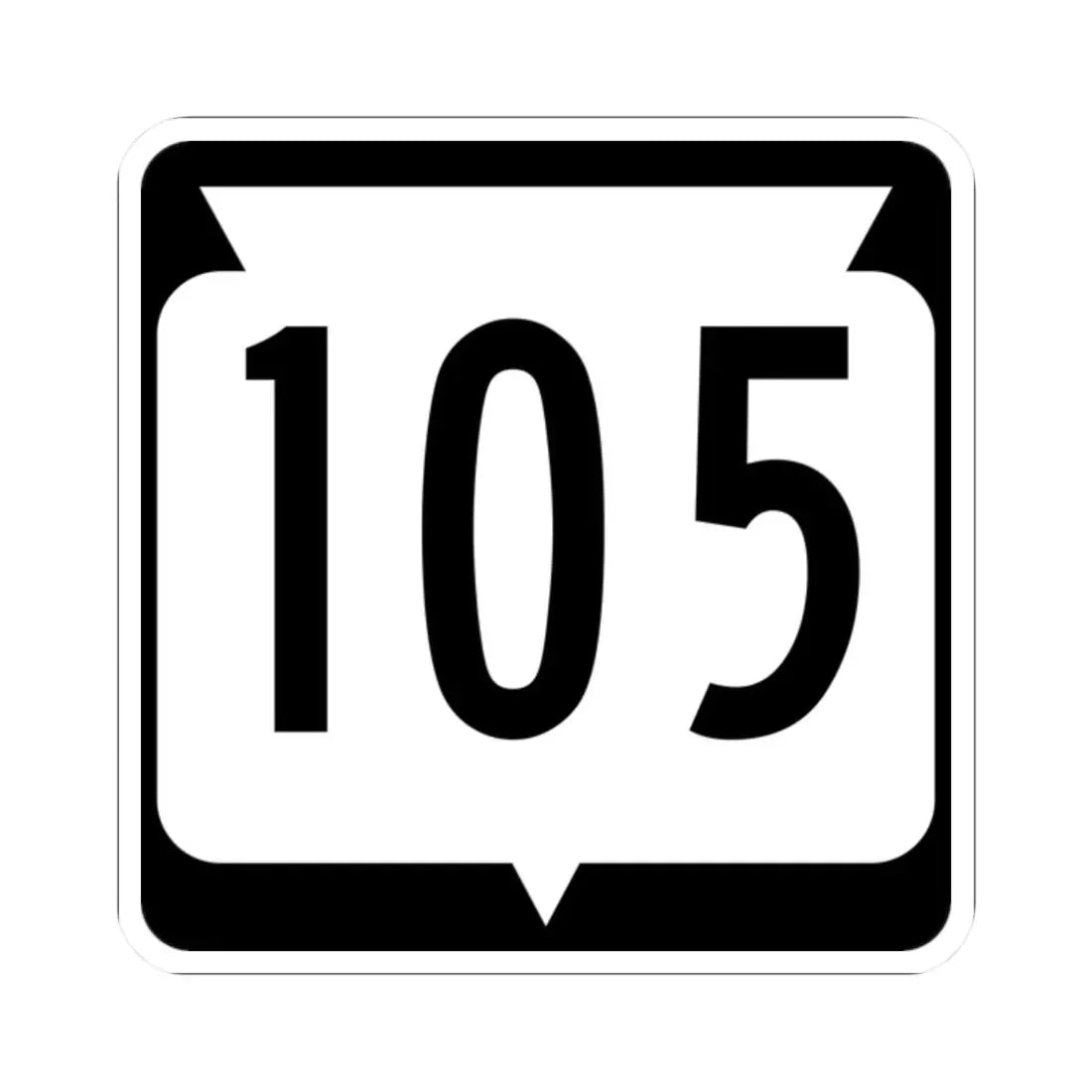 WIS 105 (Wisconsin) (Road Sign) STICKER Vinyl Kiss-Cut Decal 2 Inch White - The Sticker Space