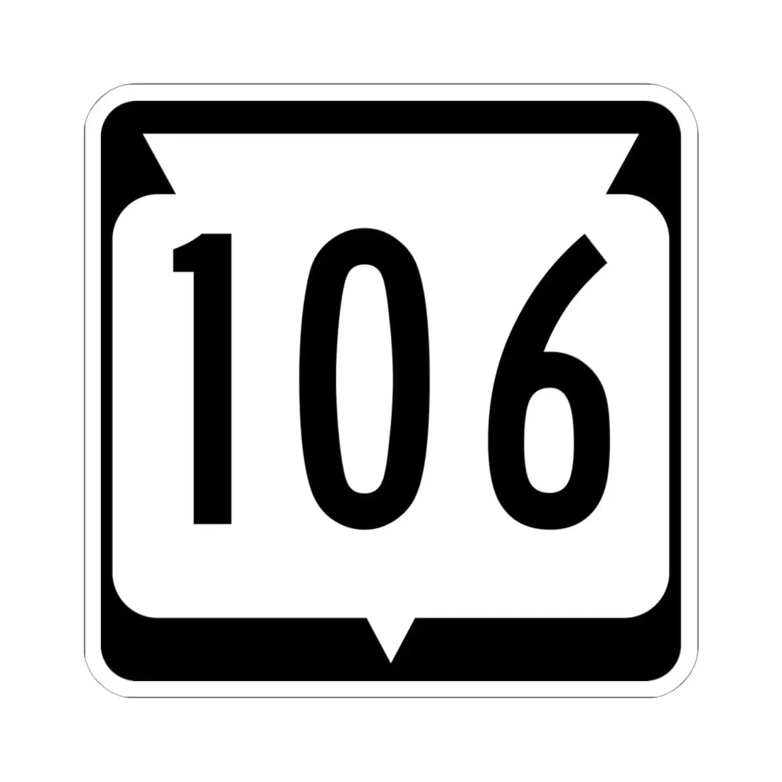 WIS 106 (Wisconsin) (Road Sign) STICKER Vinyl Kiss-Cut Decal 6 Inch White - The Sticker Space