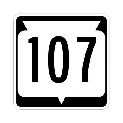 WIS 107 (Wisconsin) (Road Sign) STICKER Vinyl Kiss-Cut Decal 4 Inch White - The Sticker Space