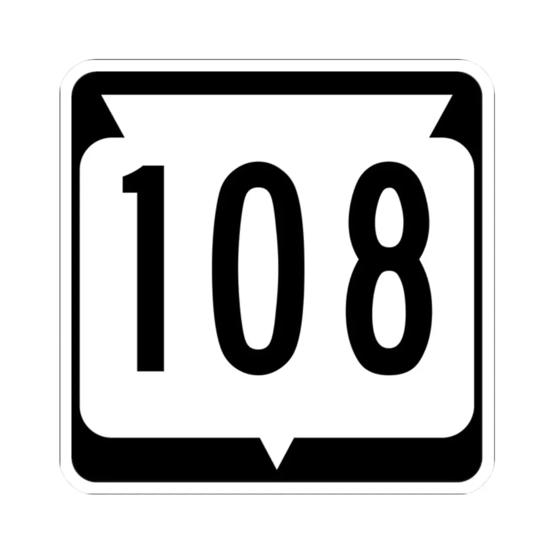 WIS 108 (Wisconsin) (Road Sign) STICKER Vinyl Kiss-Cut Decal 2 Inch White - The Sticker Space