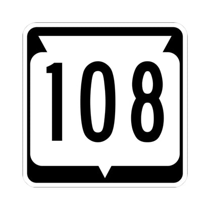 WIS 108 (Wisconsin) (Road Sign) STICKER Vinyl Kiss-Cut Decal 3 Inch White - The Sticker Space