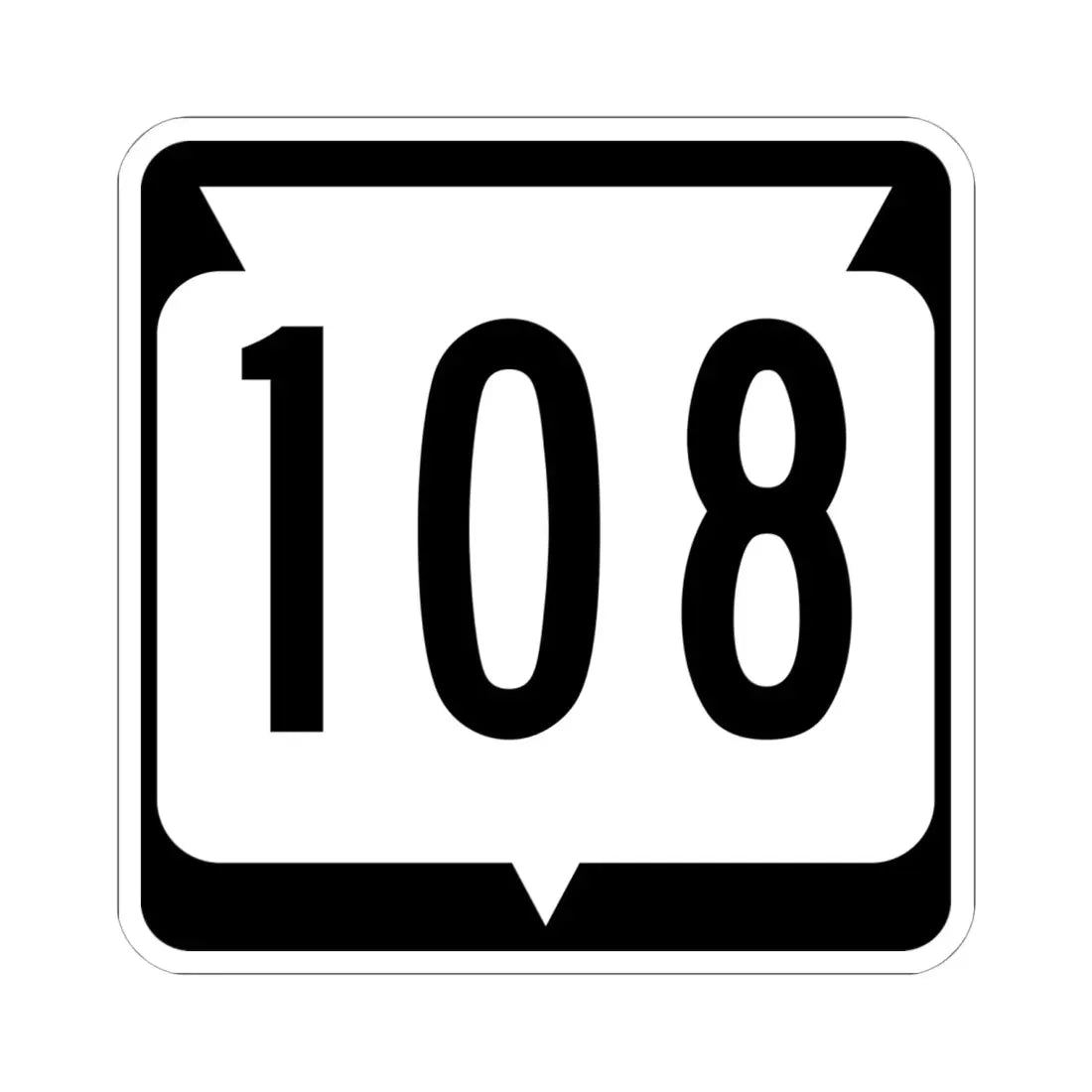 WIS 108 (Wisconsin) (Road Sign) STICKER Vinyl Kiss-Cut Decal 6 Inch White - The Sticker Space