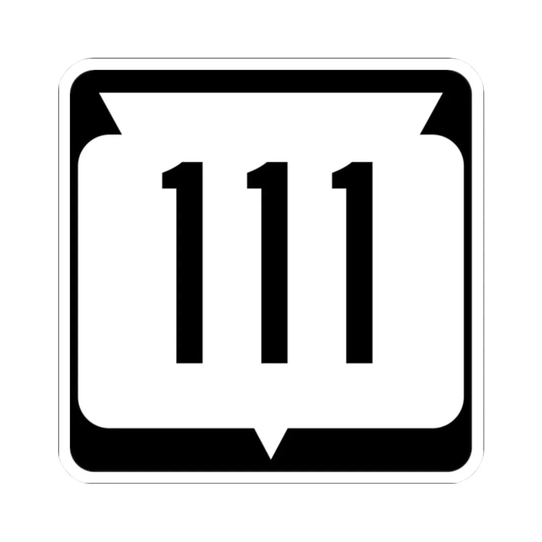 WIS 111 (Wisconsin) (Road Sign) STICKER Vinyl Kiss-Cut Decal 2 Inch White - The Sticker Space