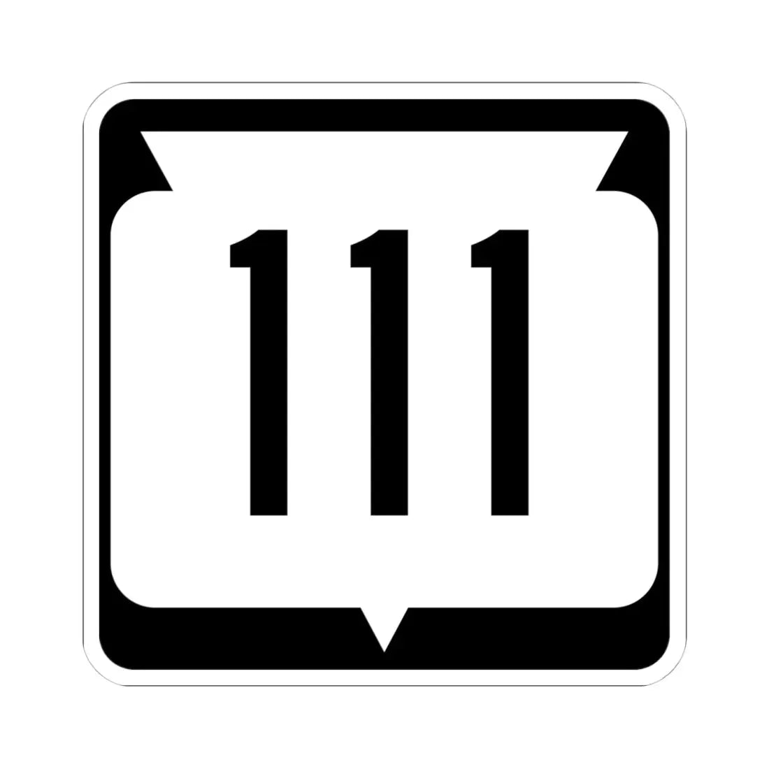 WIS 111 (Wisconsin) (Road Sign) STICKER Vinyl Kiss-Cut Decal 4 Inch White - The Sticker Space
