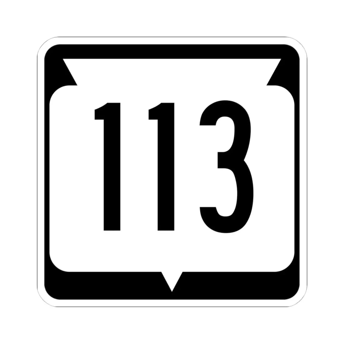 WIS 113 (Wisconsin) (Road Sign) STICKER Vinyl Kiss-Cut Decal 4 Inch White - The Sticker Space