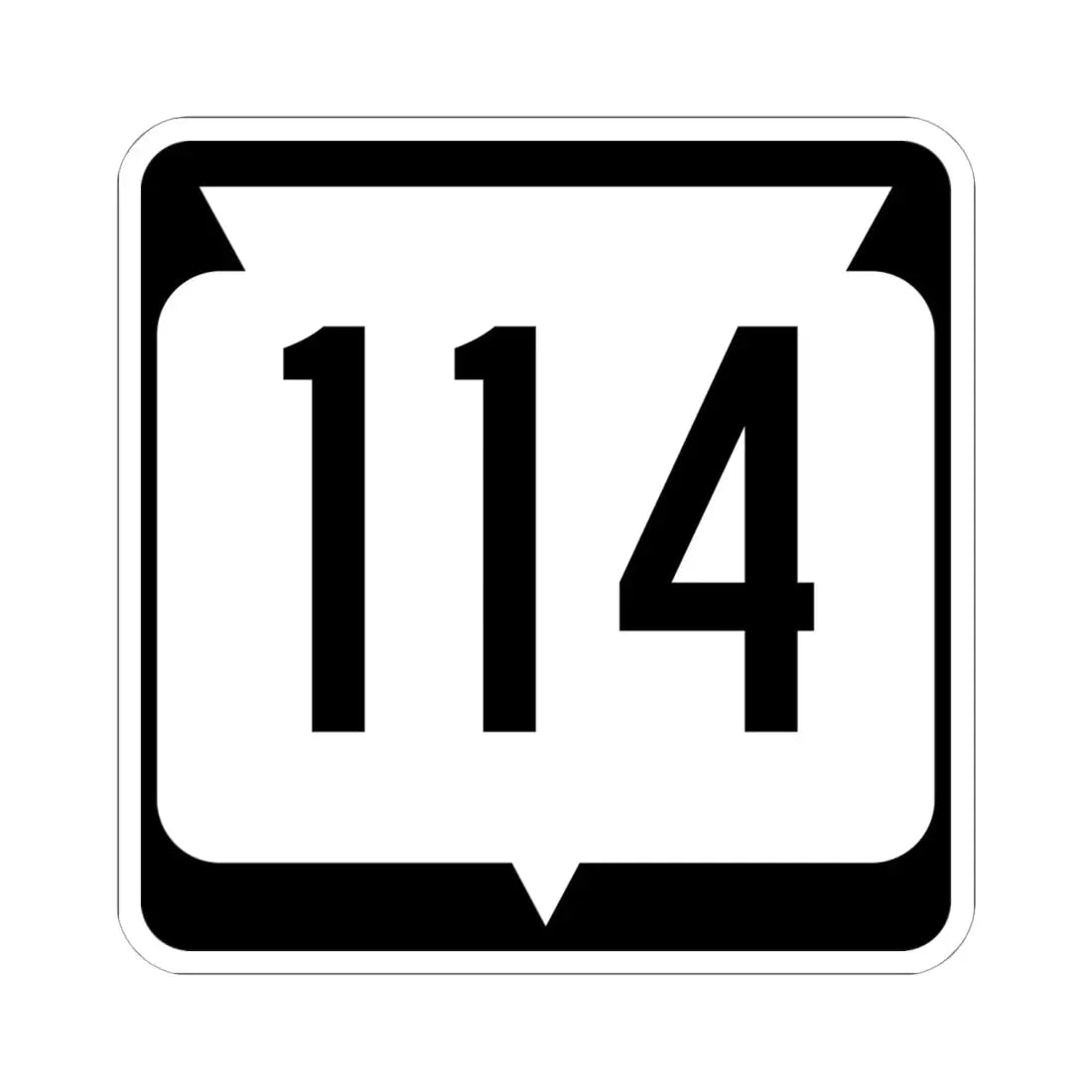 WIS 114 (Wisconsin) (Road Sign) STICKER Vinyl Kiss-Cut Decal 6 Inch White - The Sticker Space
