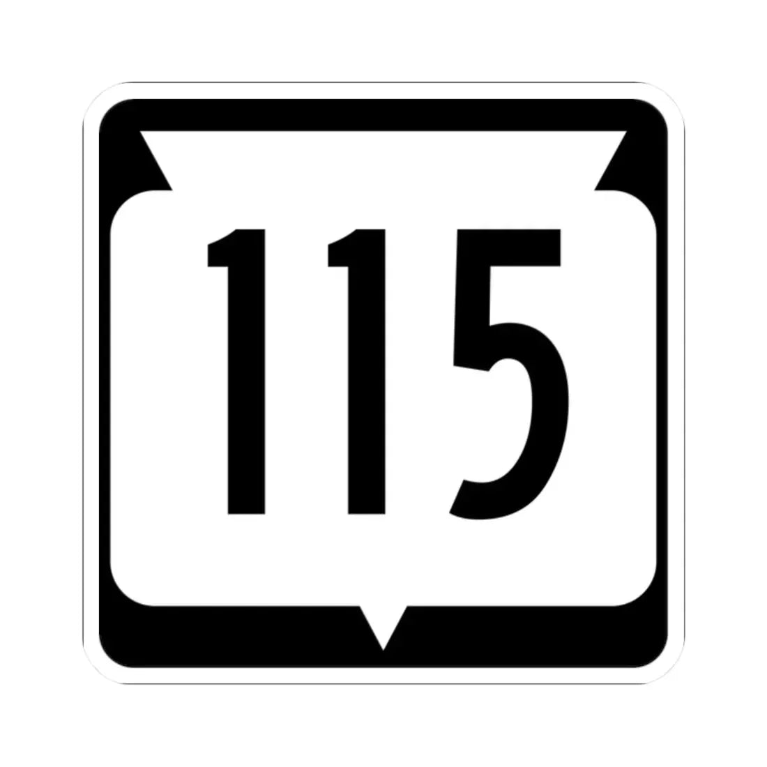WIS 115 (Wisconsin) (Road Sign) STICKER Vinyl Kiss-Cut Decal 2 Inch White - The Sticker Space