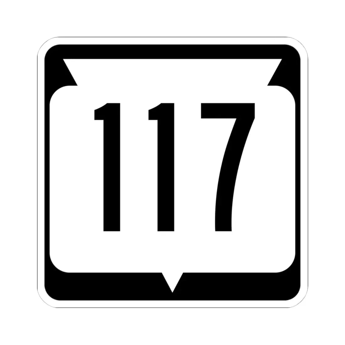 WIS 117 (Wisconsin) (Road Sign) STICKER Vinyl Kiss-Cut Decal 4 Inch White - The Sticker Space