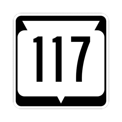 WIS 117 (Wisconsin) (Road Sign) STICKER Vinyl Kiss-Cut Decal 4 Inch White - The Sticker Space