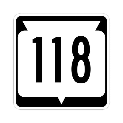 WIS 118 (Wisconsin) (Road Sign) STICKER Vinyl Kiss-Cut Decal 4 Inch White - The Sticker Space