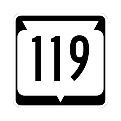 WIS 119 (Wisconsin) (Road Sign) STICKER Vinyl Kiss-Cut Decal 6 Inch White - The Sticker Space
