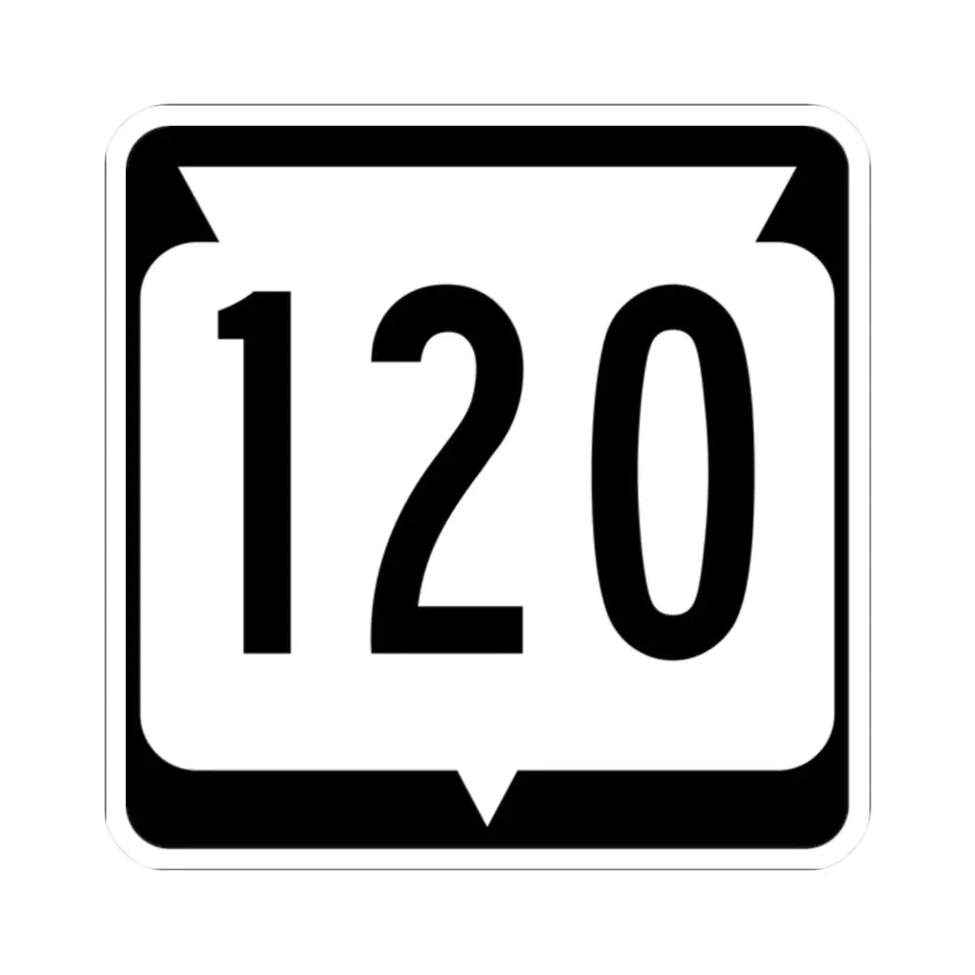 WIS 120 (Wisconsin) (Road Sign) STICKER Vinyl Kiss-Cut Decal 2 Inch White - The Sticker Space