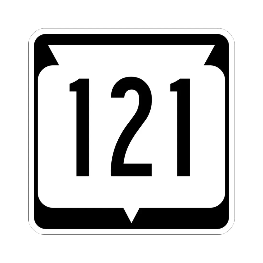 WIS 121 (Wisconsin) (Road Sign) STICKER Vinyl Kiss-Cut Decal 4 Inch White - The Sticker Space