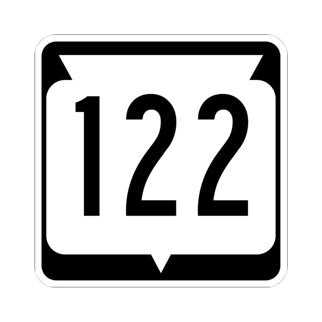 WIS 122 (Wisconsin) (Road Sign) STICKER Vinyl Kiss-Cut Decal 4 Inch White - The Sticker Space
