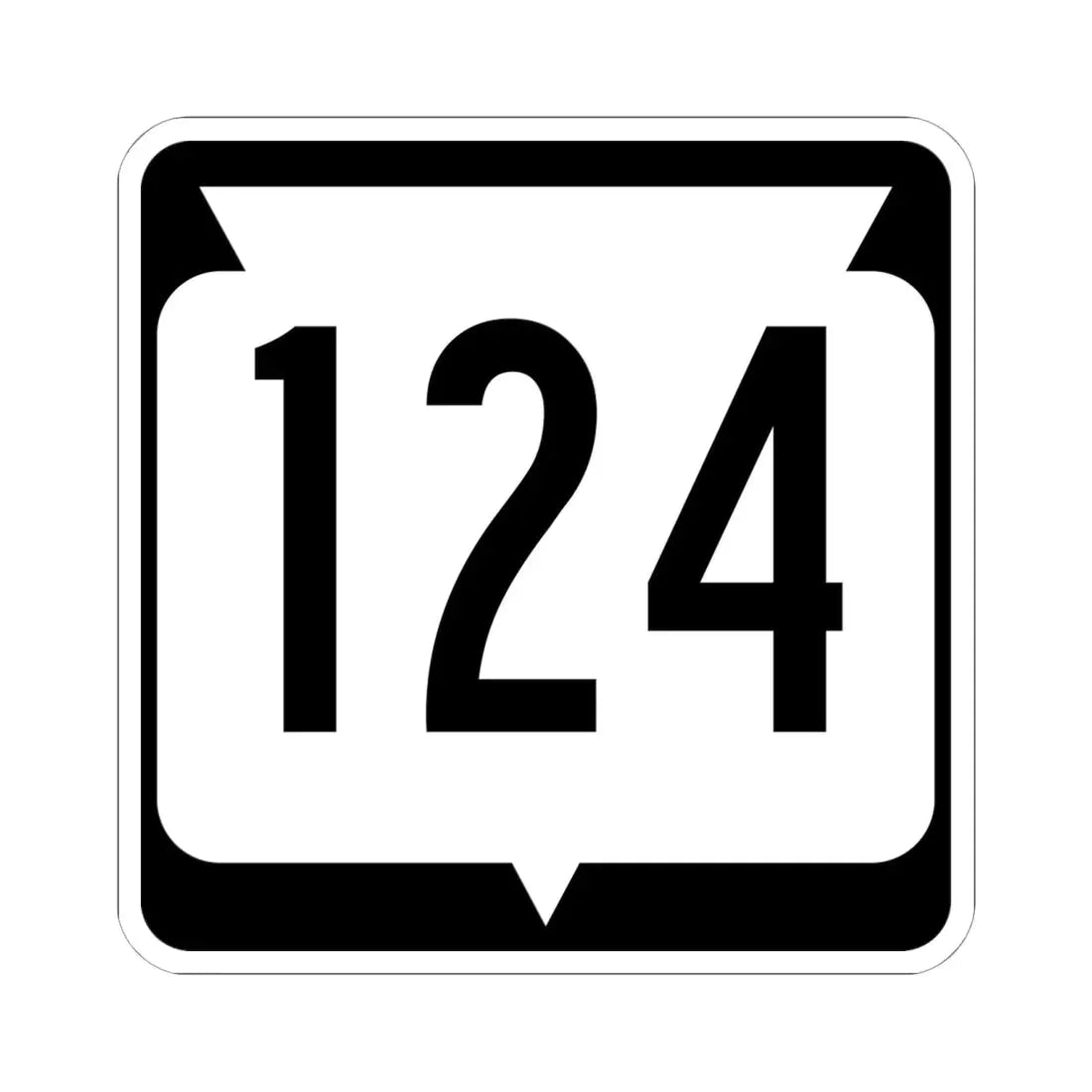 WIS 124 (Wisconsin) (Road Sign) STICKER Vinyl Kiss-Cut Decal 6 Inch White - The Sticker Space