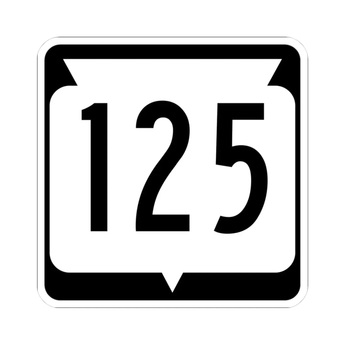 WIS 125 (Wisconsin) (Road Sign) STICKER Vinyl Kiss-Cut Decal 3 Inch White - The Sticker Space