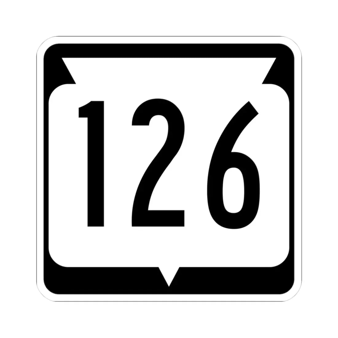 WIS 126 (Wisconsin) (Road Sign) STICKER Vinyl Kiss-Cut Decal 3 Inch White - The Sticker Space