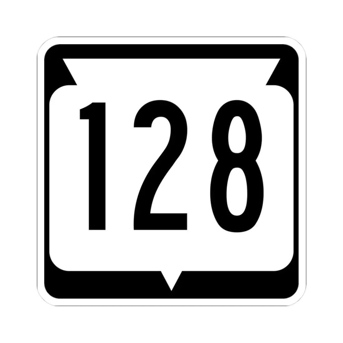 WIS 128 (Wisconsin) (Road Sign) STICKER Vinyl Kiss-Cut Decal 3 Inch White - The Sticker Space