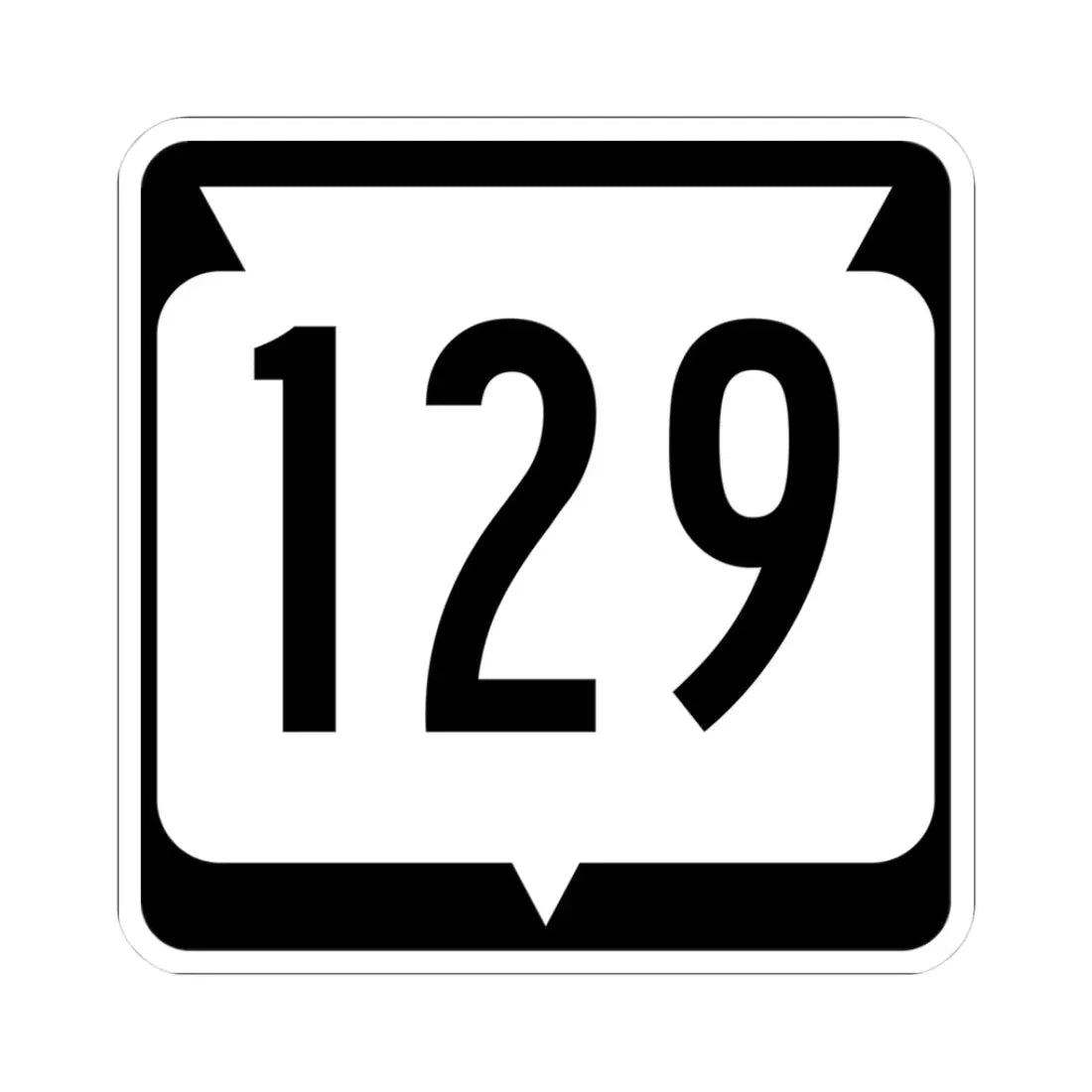 WIS 129 (Wisconsin) (Road Sign) STICKER Vinyl Kiss-Cut Decal 3 Inch White - The Sticker Space