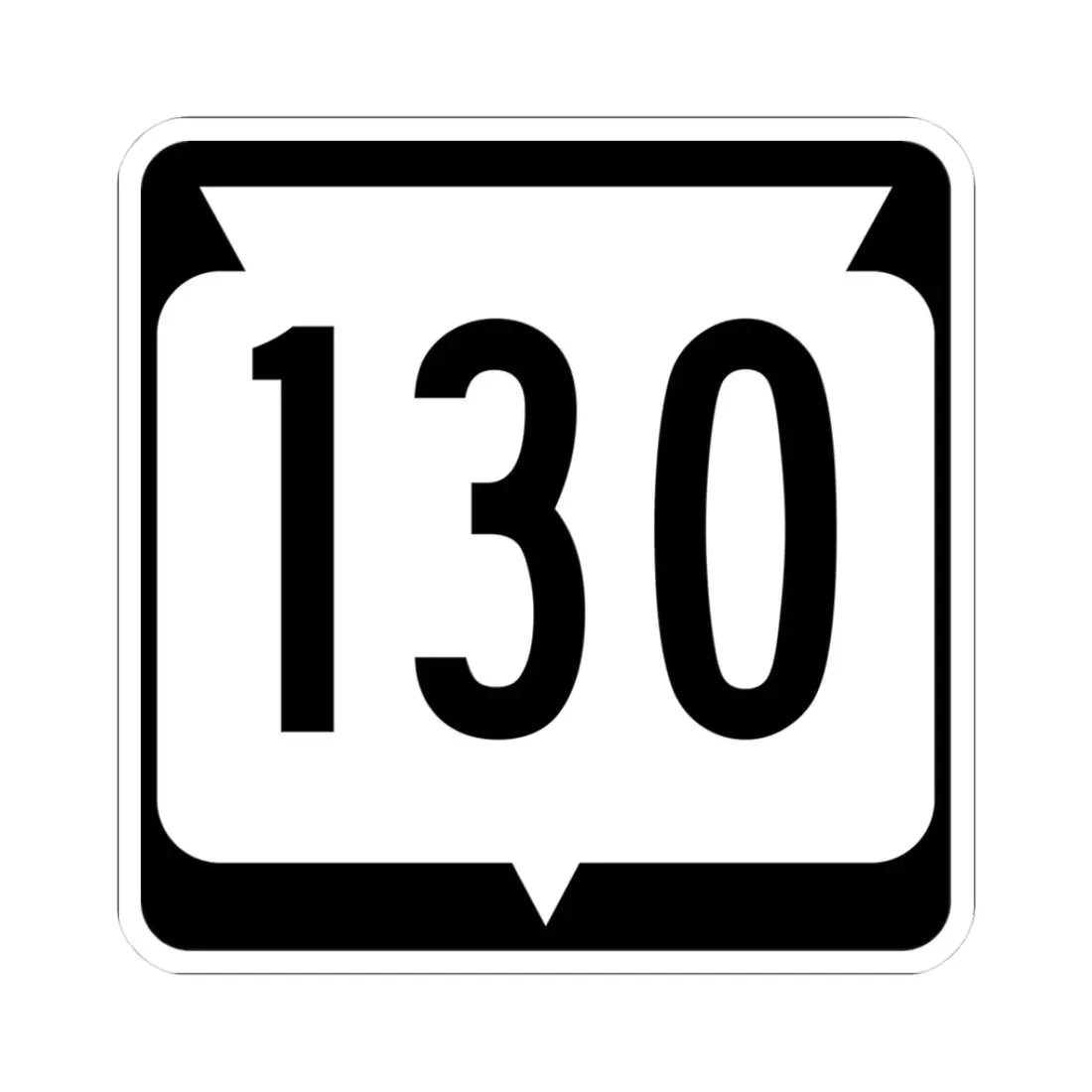 WIS 130 (Wisconsin) (Road Sign) STICKER Vinyl Kiss-Cut Decal 3 Inch White - The Sticker Space