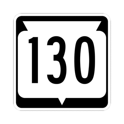 WIS 130 (Wisconsin) (Road Sign) STICKER Vinyl Kiss-Cut Decal 3 Inch White - The Sticker Space