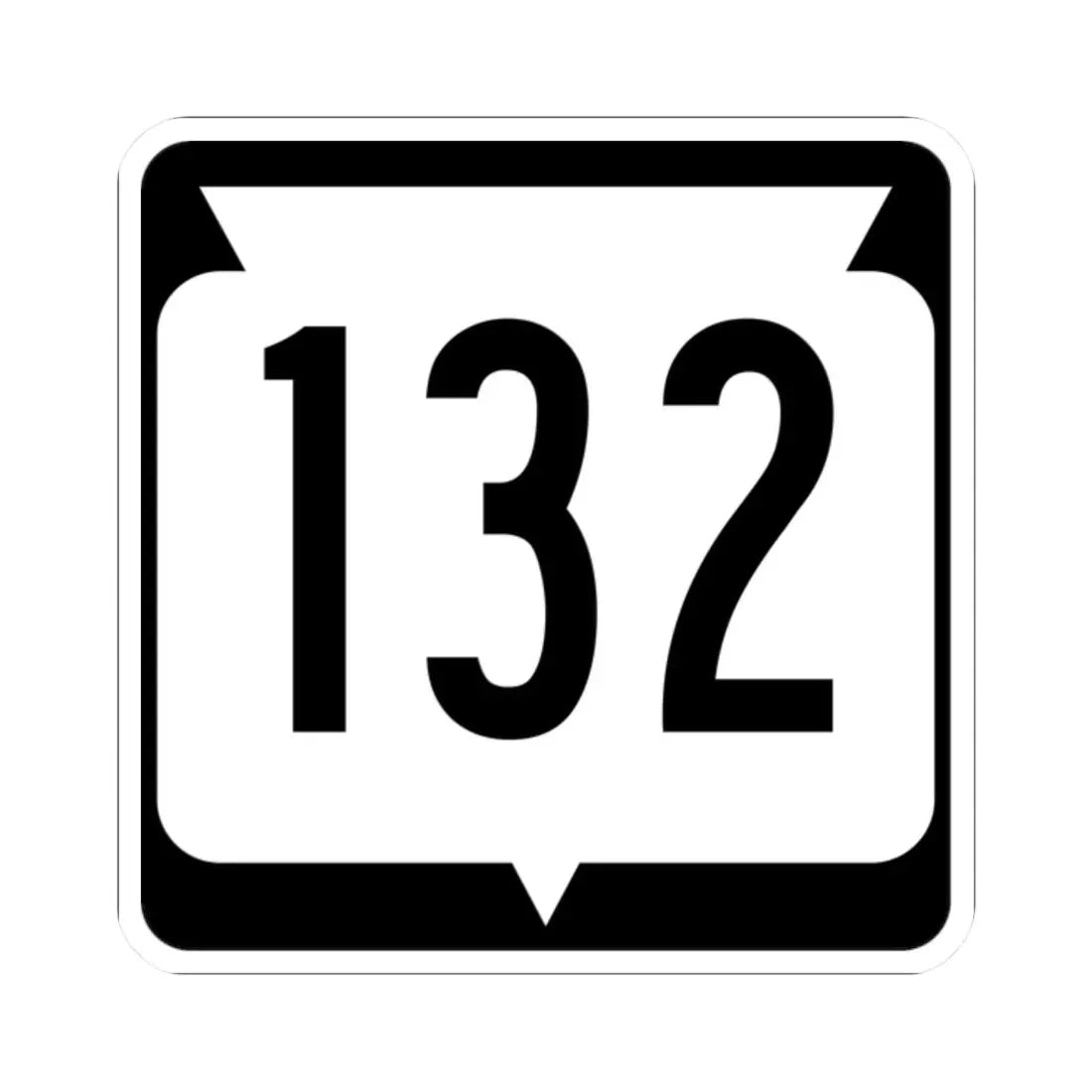 WIS 132 (Wisconsin) (Road Sign) STICKER Vinyl Kiss-Cut Decal 2 Inch White - The Sticker Space