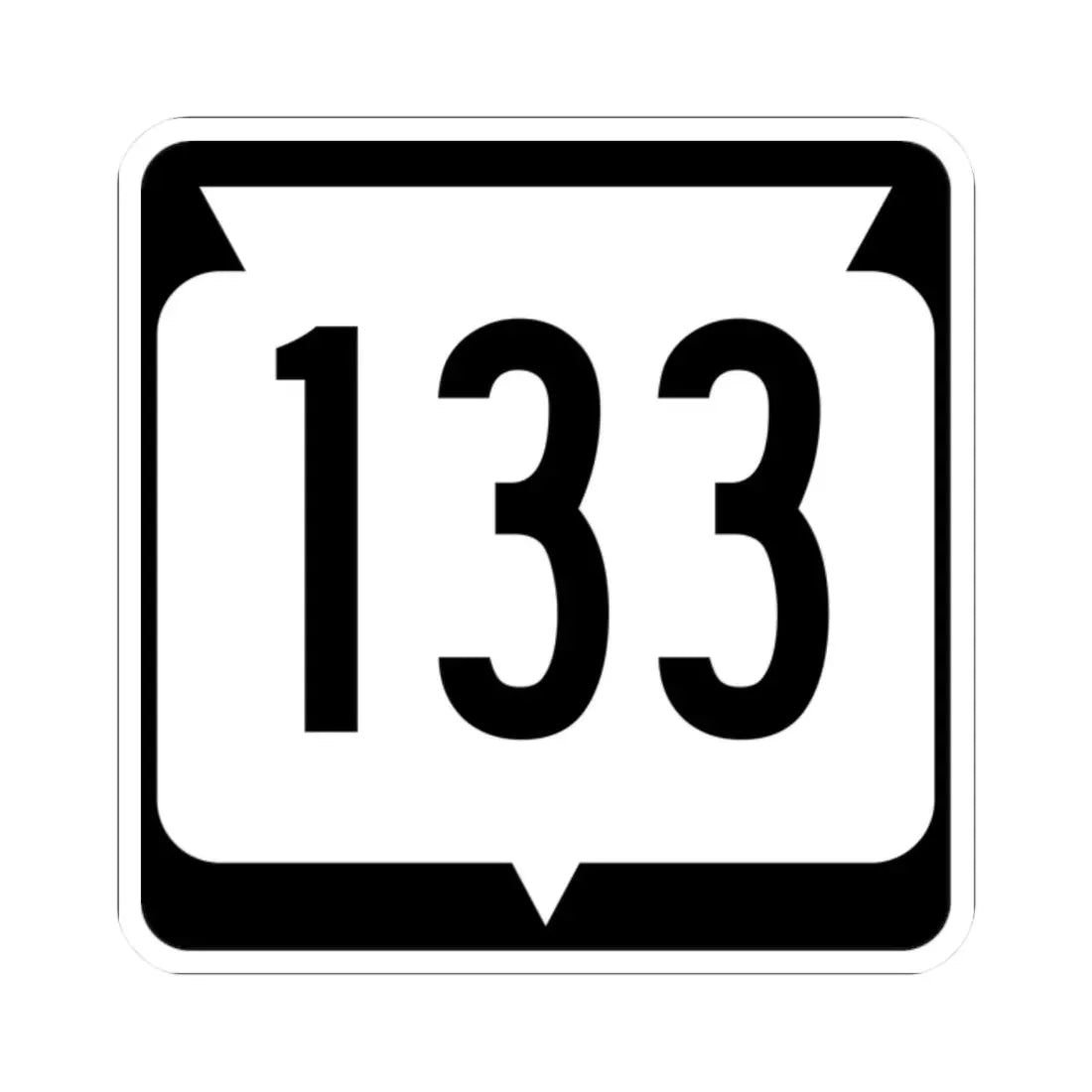 WIS 133 (Wisconsin) (Road Sign) STICKER Vinyl Kiss-Cut Decal 2 Inch White - The Sticker Space