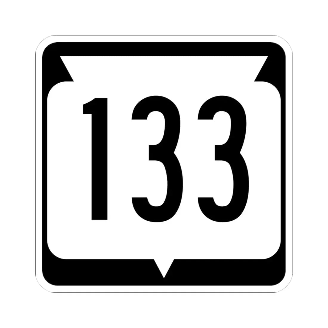 WIS 133 (Wisconsin) (Road Sign) STICKER Vinyl Kiss-Cut Decal 3 Inch White - The Sticker Space
