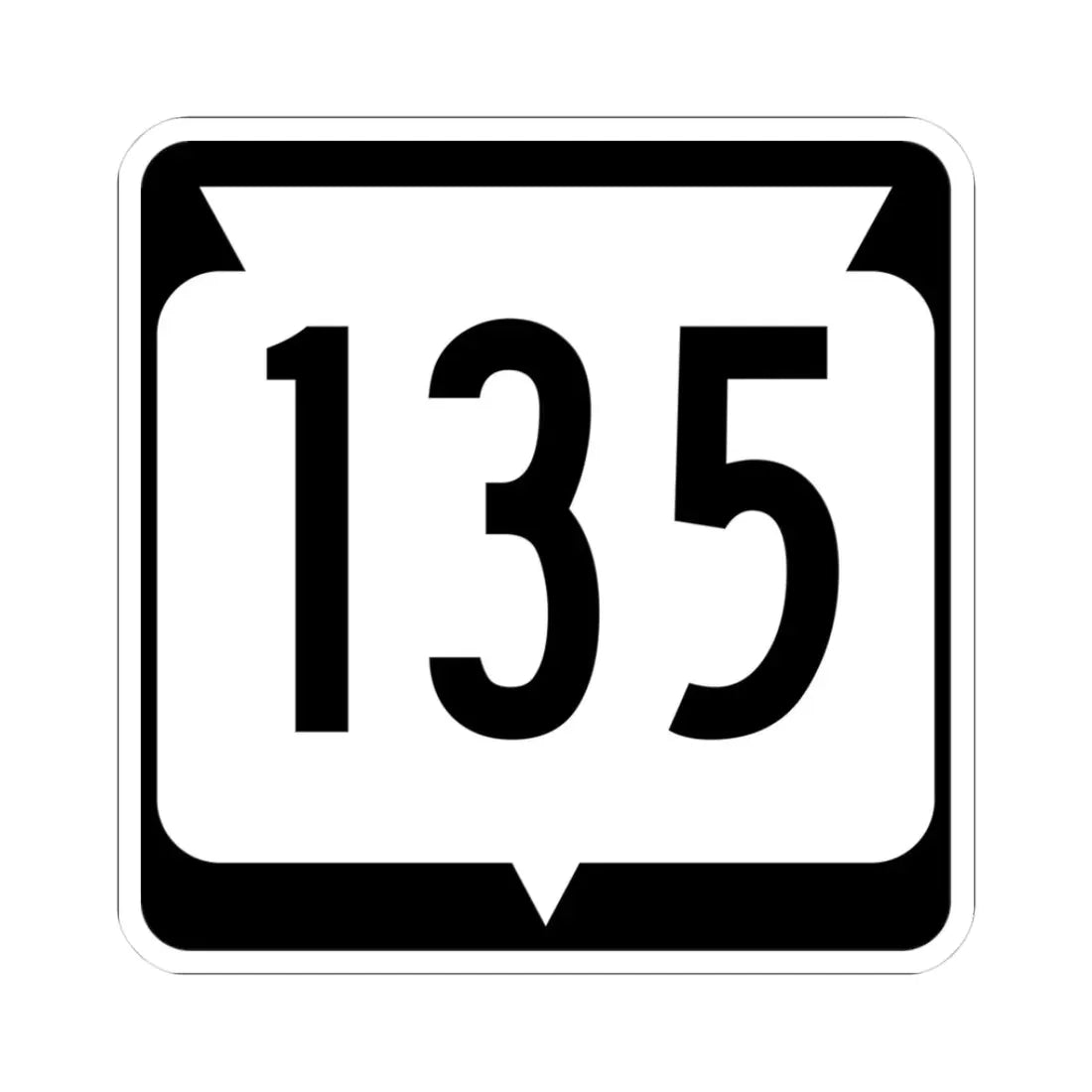WIS 135 (Wisconsin) (Road Sign) STICKER Vinyl Kiss-Cut Decal 3 Inch White - The Sticker Space