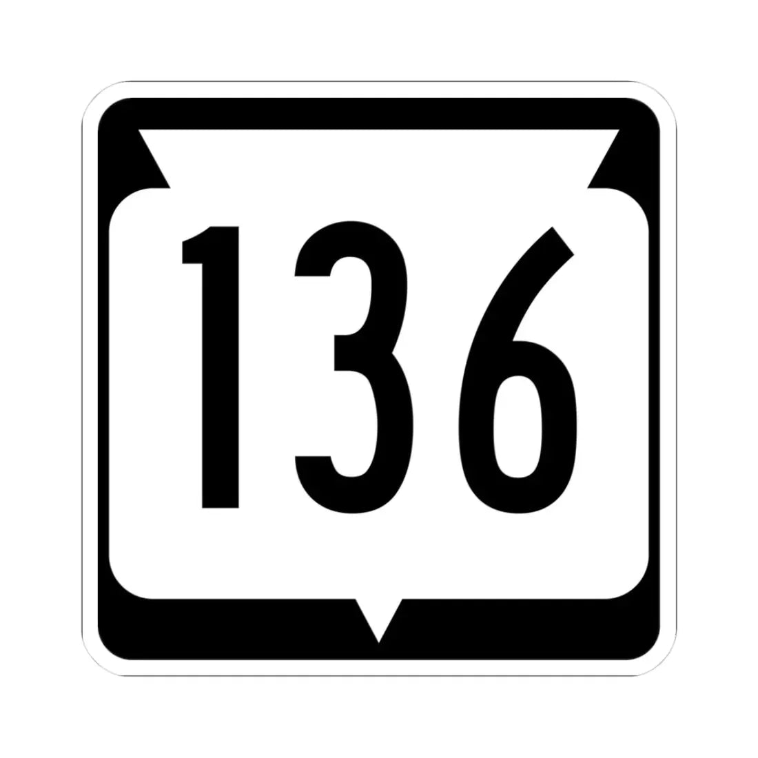 WIS 136 (Wisconsin) (Road Sign) STICKER Vinyl Kiss-Cut Decal 3 Inch White - The Sticker Space