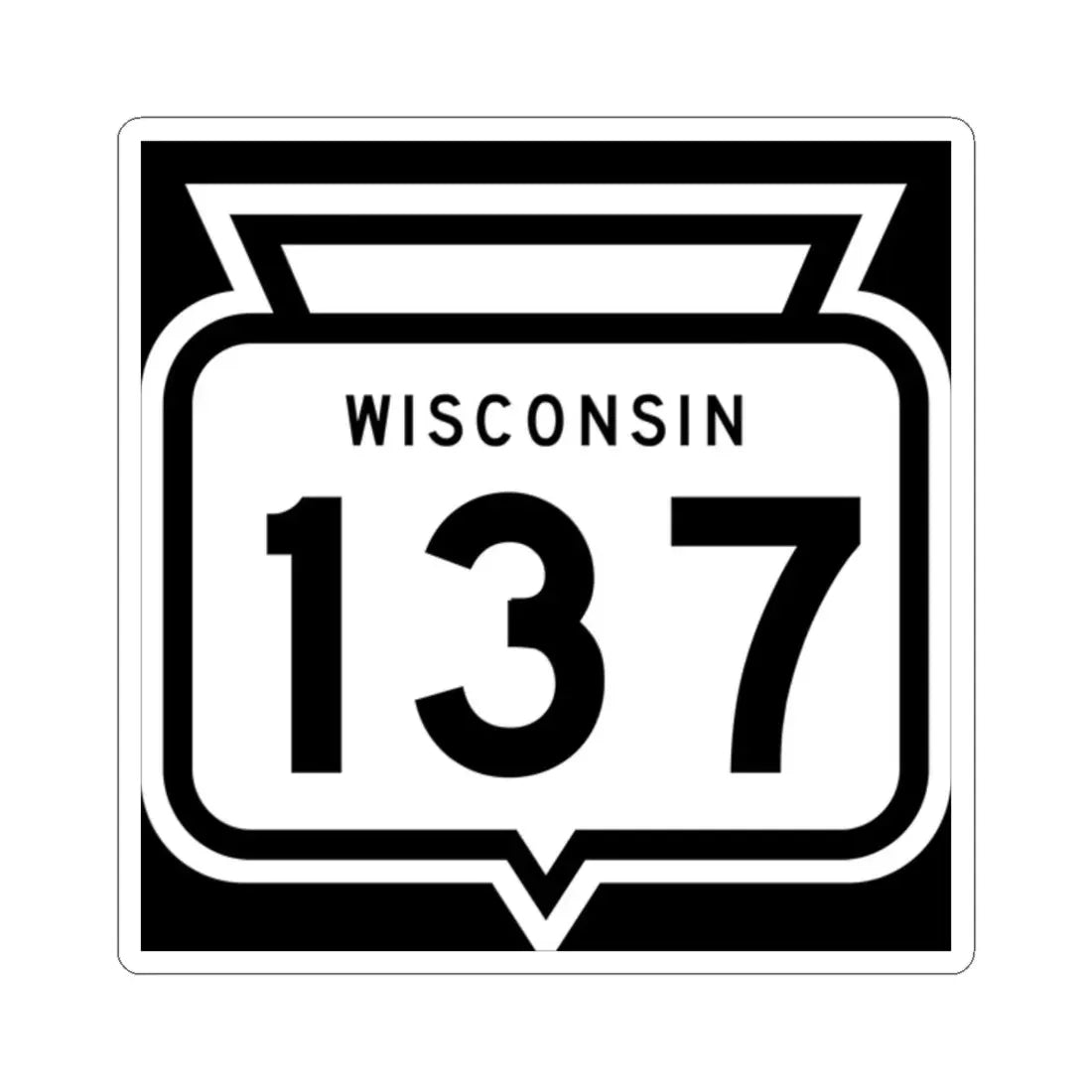 WIS 137 1958 (Wisconsin) (Road Sign) STICKER Vinyl Kiss-Cut Decal 2 Inch White - The Sticker Space
