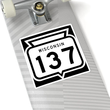 WIS 137 1958 (Wisconsin) (Road Sign) STICKER Vinyl Kiss-Cut Decal - The Sticker Space